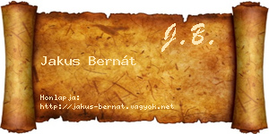 Jakus Bernát névjegykártya
